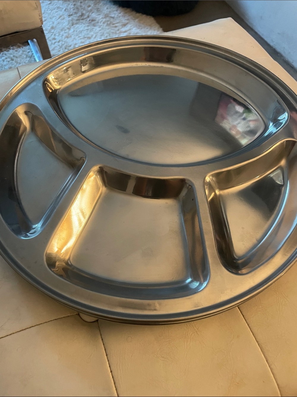 Stainless Steel Thali plate Divided Serving Platters ( 6) 13 inches